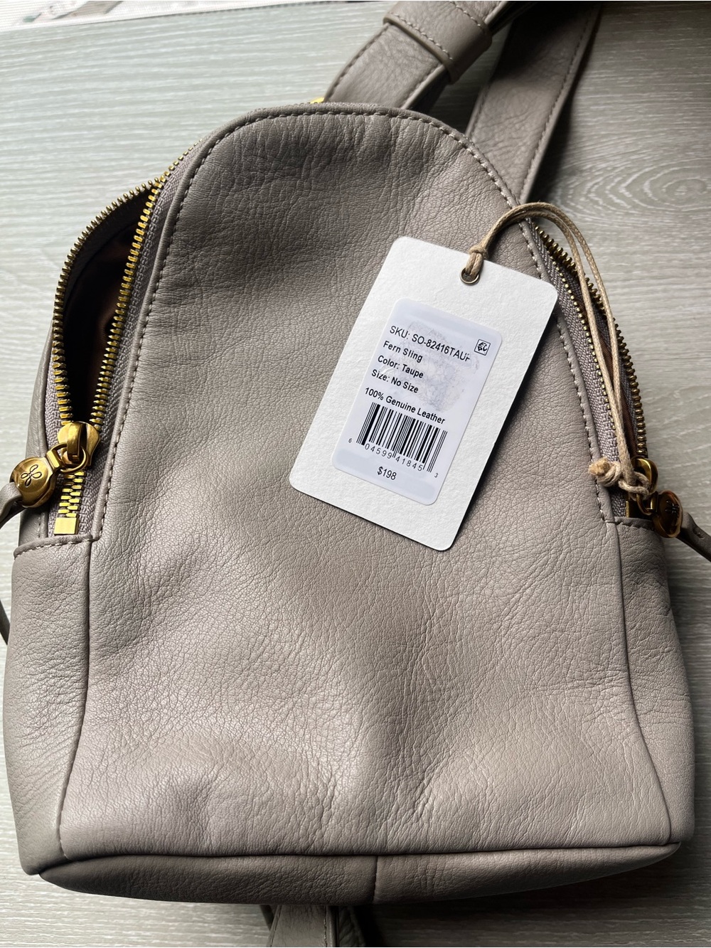 NEW HOBO Fern Taupe Leather Crossbody sling bag - Genuine Leather